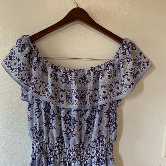 Max Studio Blue White Floral Print Dress Size S NWT - Picture 12 of 14